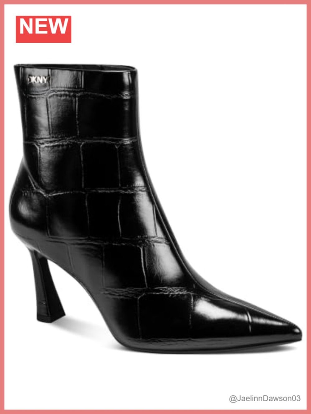 DKNY Cayden Heeled Ankle Boots Women's Pointed Toe Stiletto Zip